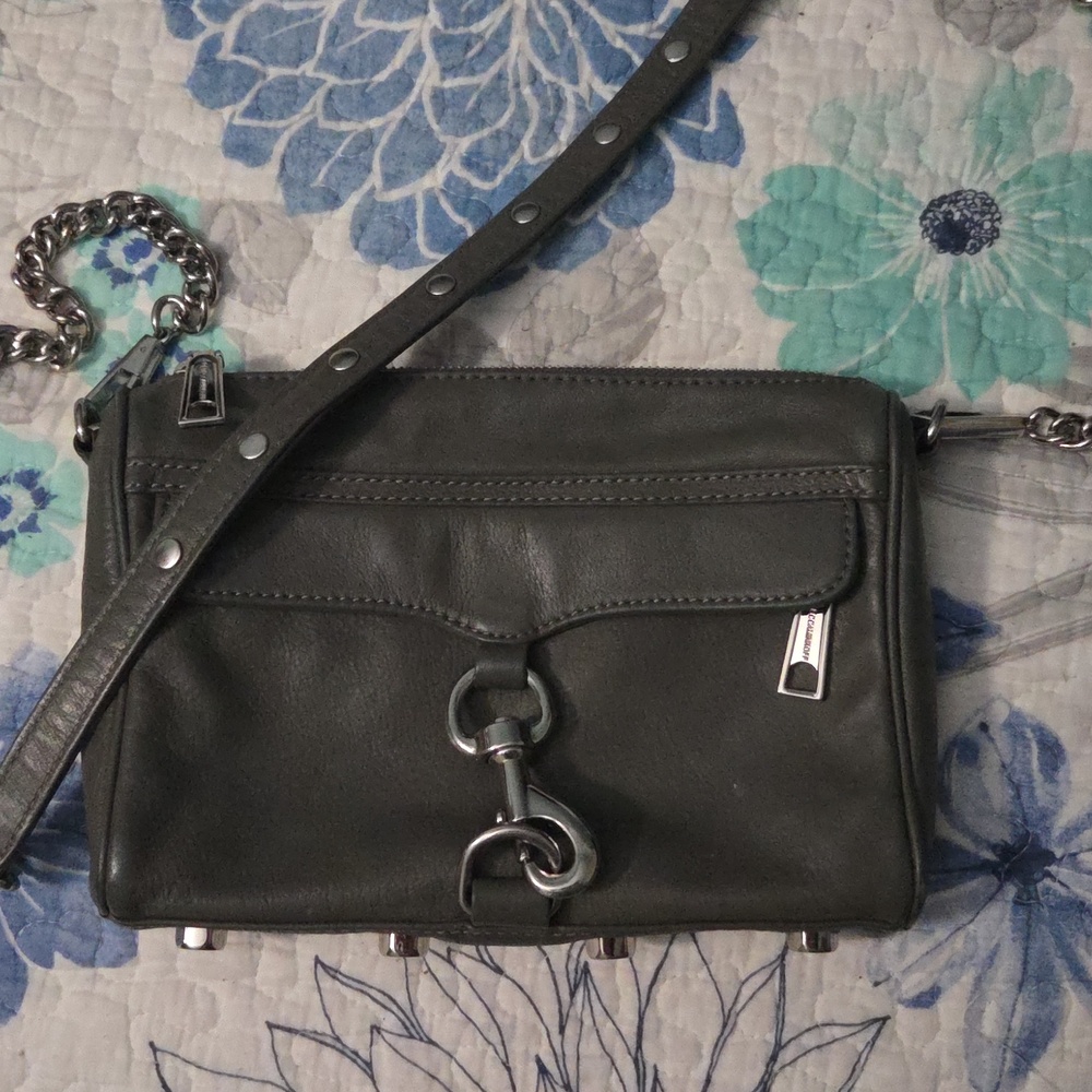 Rebecca Minkoff Gray Crossbody Bag with Chain Strap